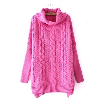 【RF-YP-38093 2013秋冬新款 韓版中長款麻花編織開叉高領(lǐng)毛衣】價(jià)格,廠家,圖片,女式毛衣,常熟市服裝城若楓服裝商行-